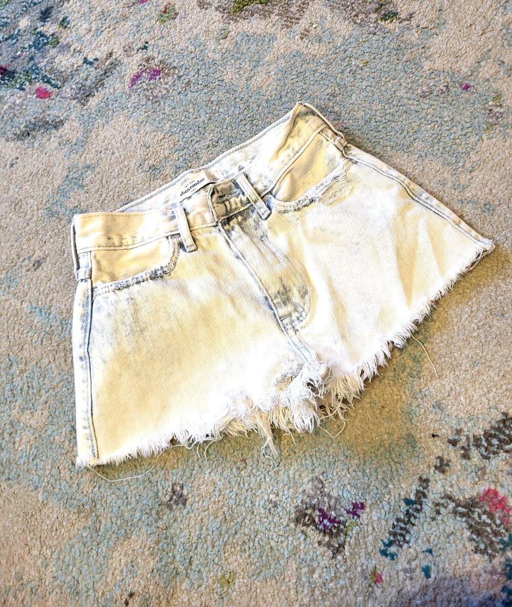 Abercrombie Kids Acid Washed Denim Cut Off Shorts Size 12
